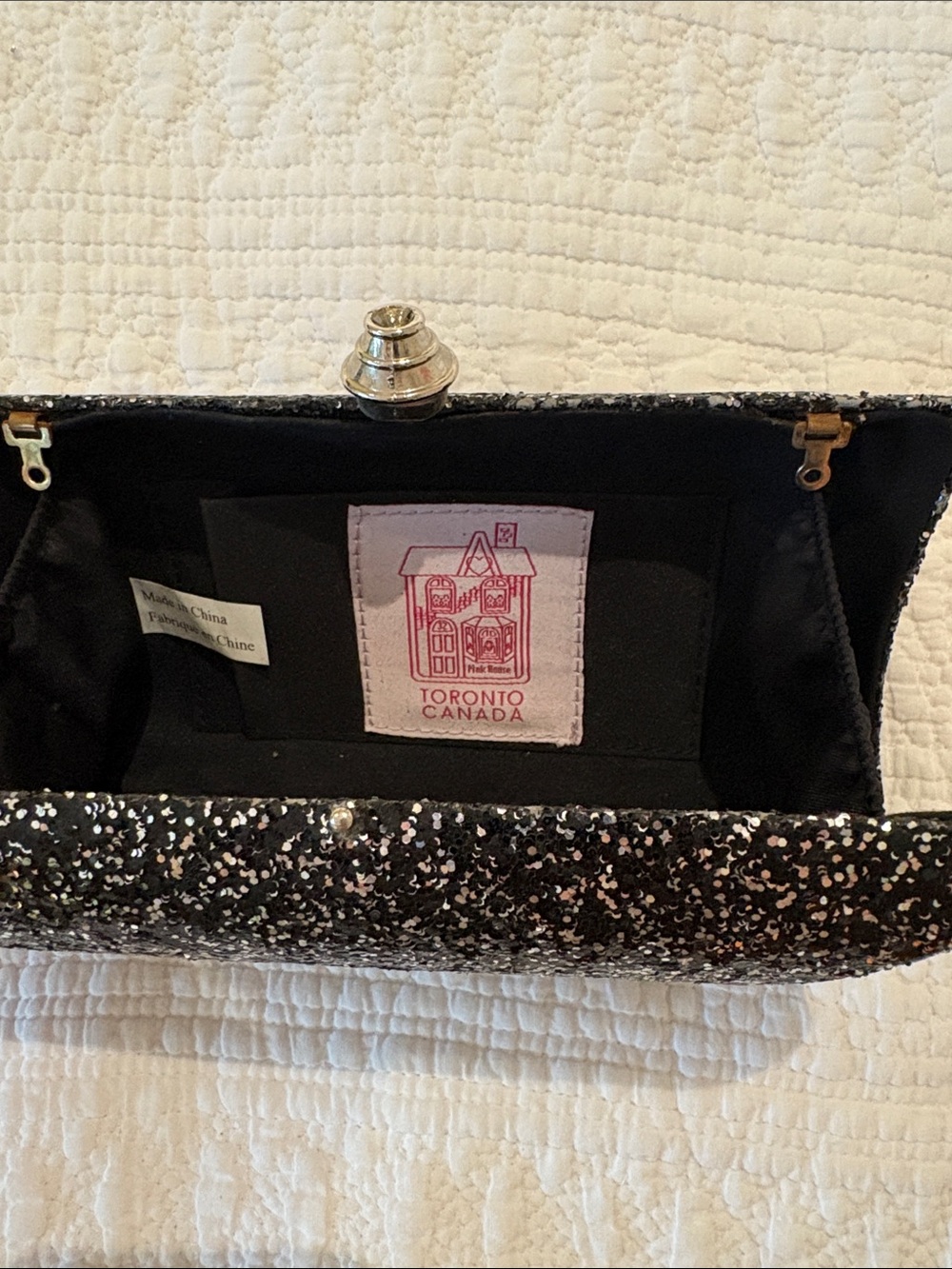 Black Glitter Evening Clutch by - Picture 2 of 3